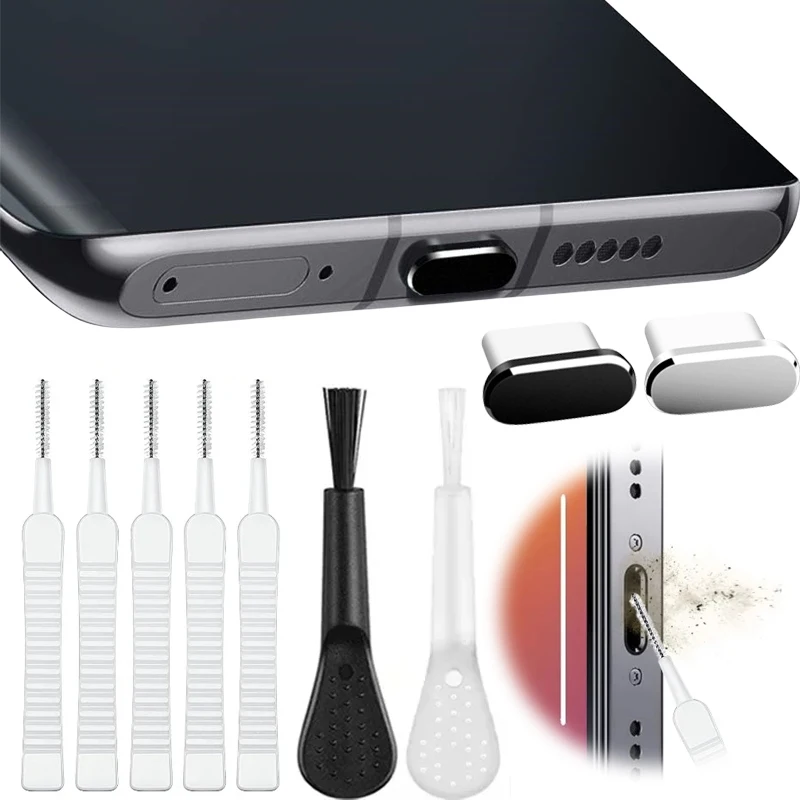 

Набор для очистки от пыли и пыли, металлические заглушки для пыли, Type-C, зарядный порт, очиститель для iPhone 15 Pro Max, Xiaomi, Samsung, Huawei