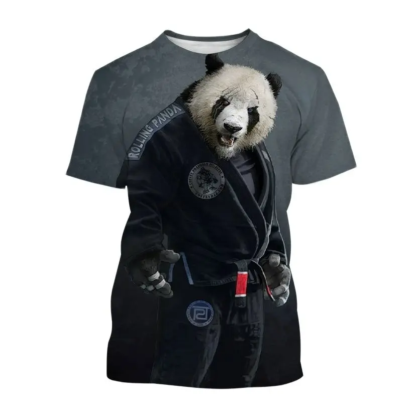 Футболка мужская с 3D-принтом, короткий рукав, круглый вырез, Повседневная Уличная одежда для джиу-джитсу в бразильском стиле, летняя одежда в стиле Харадзюку