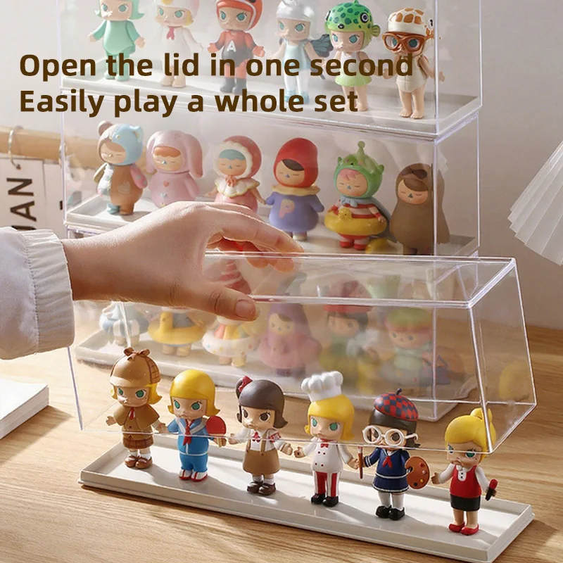 Handmade Double-Layered Display Stand for Toys and Collectibles - Transparent Dustproof Storage Box