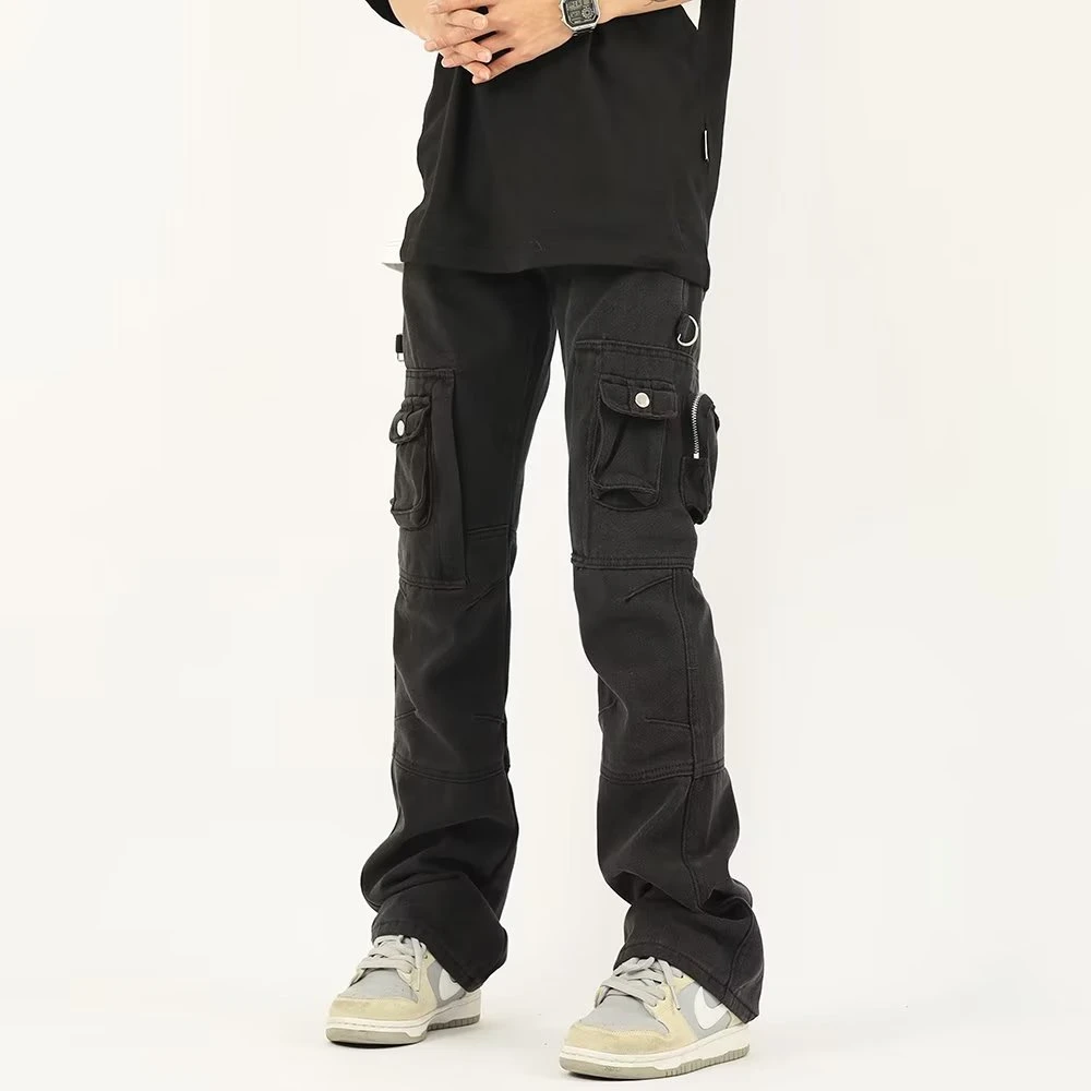 

Black Cargo pants Fashion Denim Men Clothing Trend Streetwear Baggy jeans HIP HOP High Street Men trousers y2k Wide leg pants