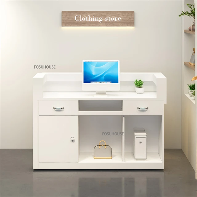 Nordic Reception Desk Commercial Table Cashier Desks Modern Simple Corner  Bar Table Beauty Salon Counter Company Front Desk - AliExpress