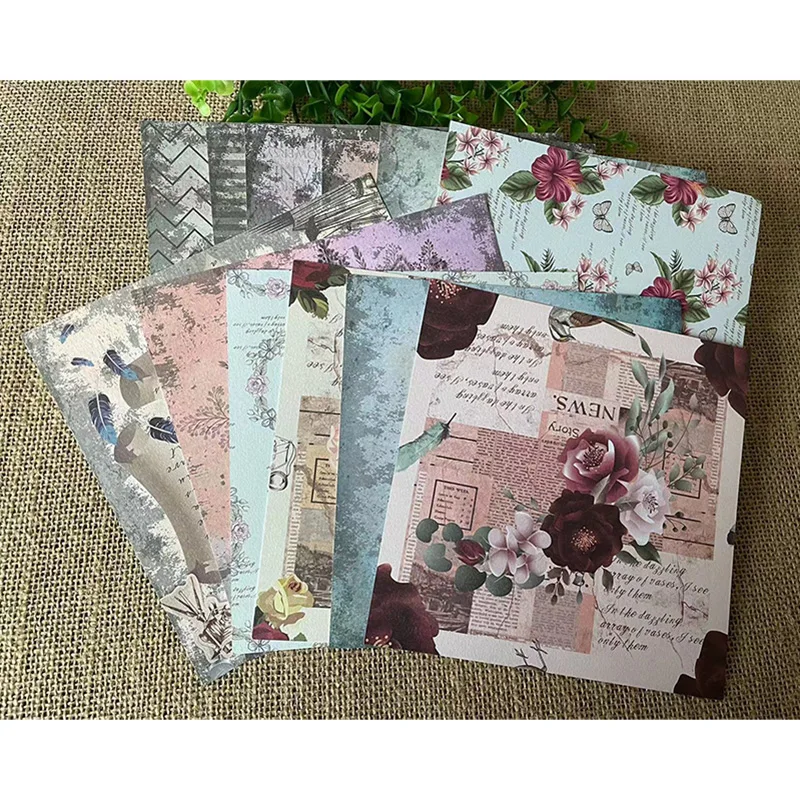 

Charming Time Nostalgia 24sheets/12Designs 6 "X6" Photo Album DIY Scrapbook Junk Journal Ledger Card Background Paper Pattern