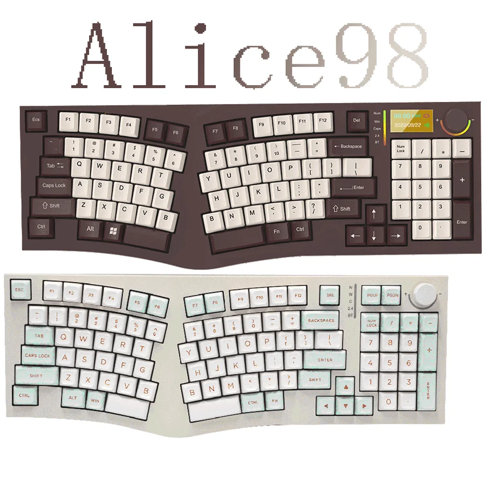 

Беспроводная механическая клавиатура FEKER Alice98, эргономичная клавиатура с горячей заменой, 3 режима, с RGB прокладкой, Южная подсветка, аккумуляторы 8000