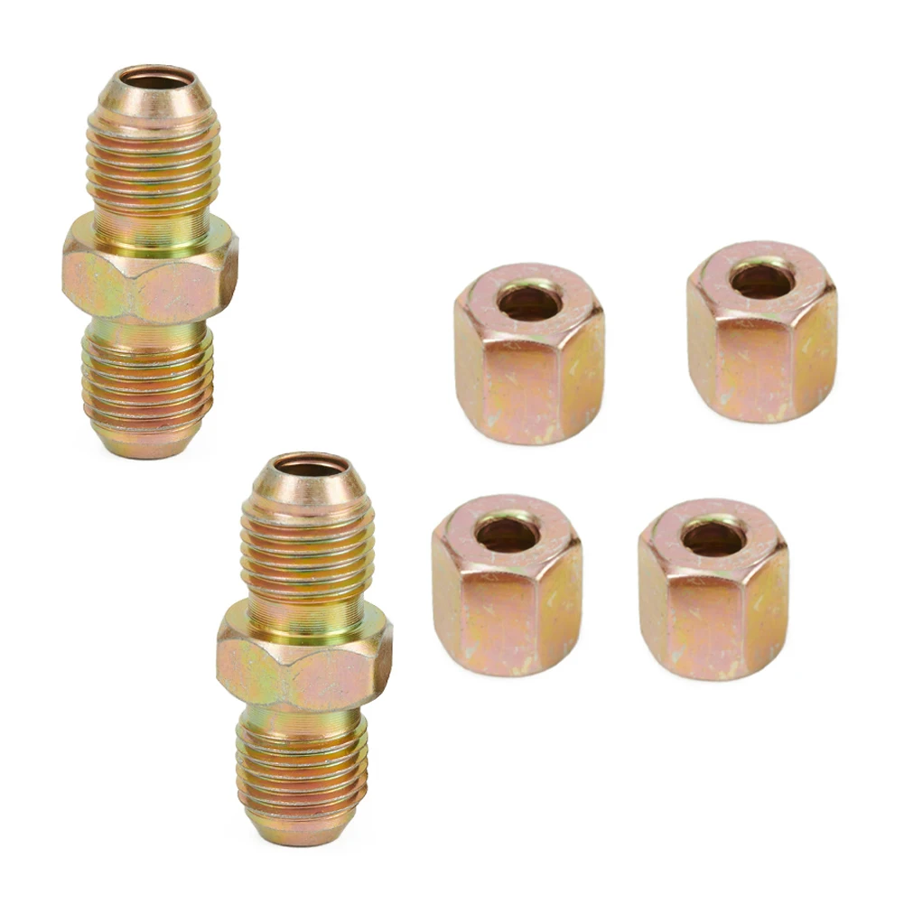 6pcs Brake Pipe Connectors 10mm X 1mm 2 Way Inline Male Female Nuts ...