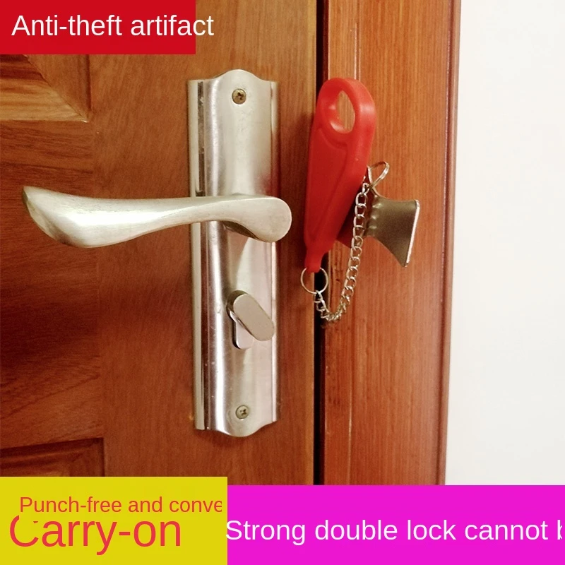 Pestillo de seguridad portátil para puerta, cerradura de Metal antirrobo para casa, habitación, Hotel, tapón de puerta de de puerta| - AliExpress