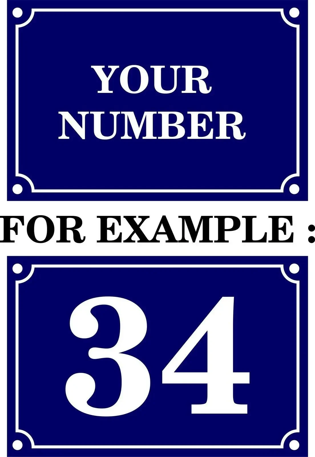 Customized House Number Sign Aluminum Plastic PVC Sign Different Colors Opotions house number signs for Your House