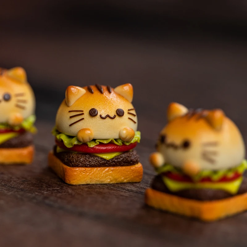 Handmade Cat Burger Keycaps Eixo Transversal mx Teclado Mecânico Esc Tridimensional só Pode Usar Não Comer pc - Imagem 5