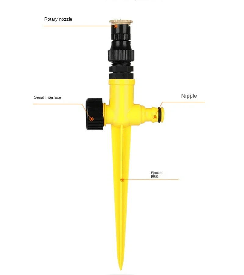 Garden Sprinkler Irrigation Sprinklers Garden Irrigation Nozzle Garden Spray Nozzles 360 Degree Automatic Sprinklers Adjustable Spray Nozzles Garden Lawn Rotating Watering System Agriculture Irrigation Tool