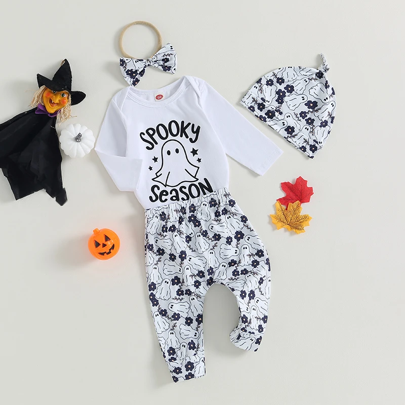 

My First Halloween Baby Boy Girl Outfits Newborn Infant Cutest Pumpkin Romper Pants Hat Halloween Clothes Set