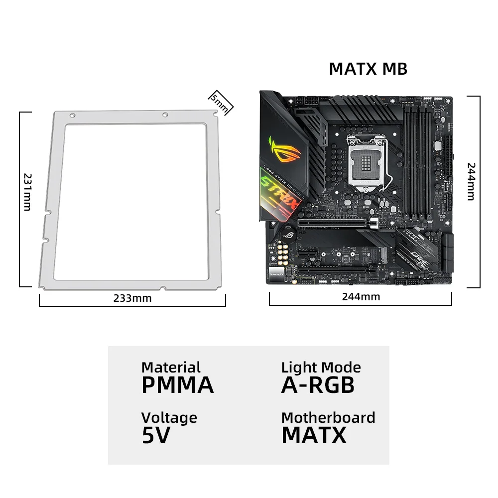 A-rgb Quadro de Iluminação do Arco-íris Retroiluminação da Placa-mãe pc Case Faixa Led Painel Mod Personalizado Atx Matx Itx 5v3pin Mainboard - Imagem 6