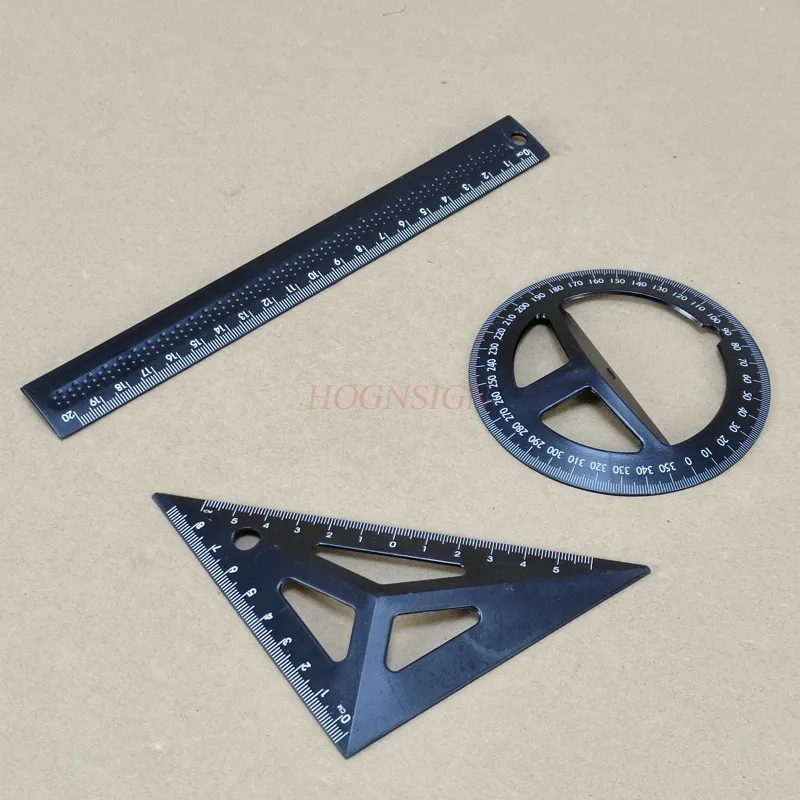 Three-dimensional ruler Easy to take ruler Triangular protractor Student drawing ruler drawing tools