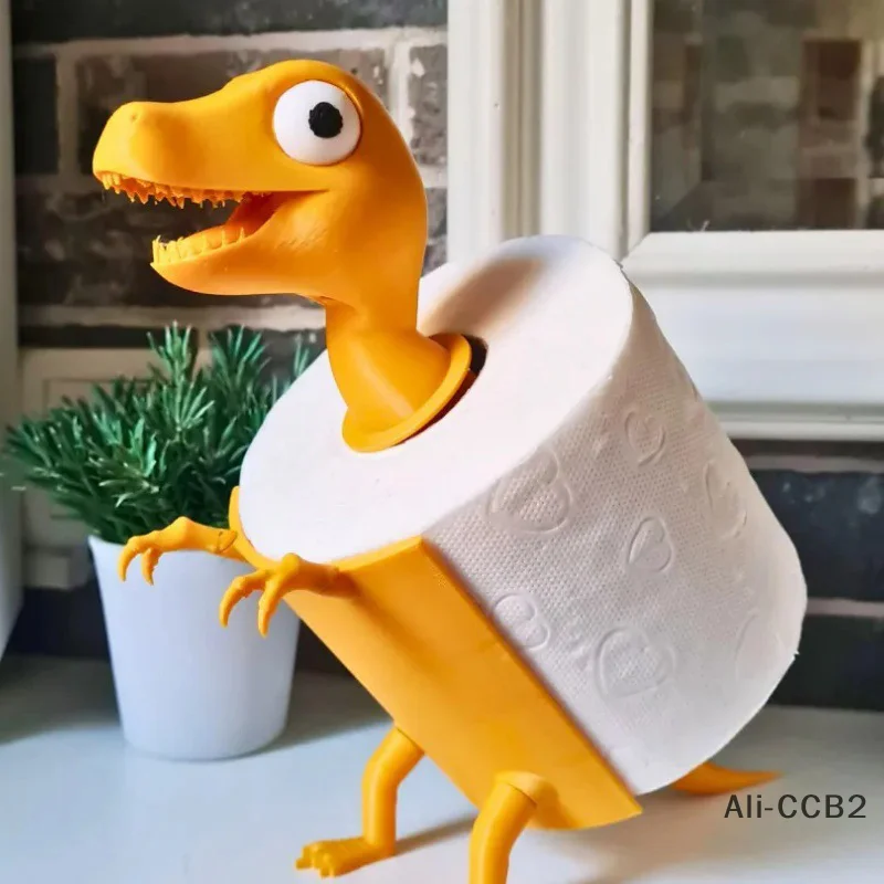 Dinosaur Shape Toilet Paper Holder Cartoon PLA Paper Towel Stand 3D Printing Tissue Holder Countertop