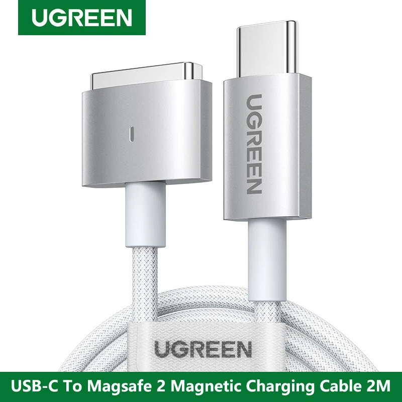 UGREEN magnetic For usb c to magsafe 2 Charging cable 85W PD charger for Apple MacBook Air Power adapter cable 2m Nylon braided
