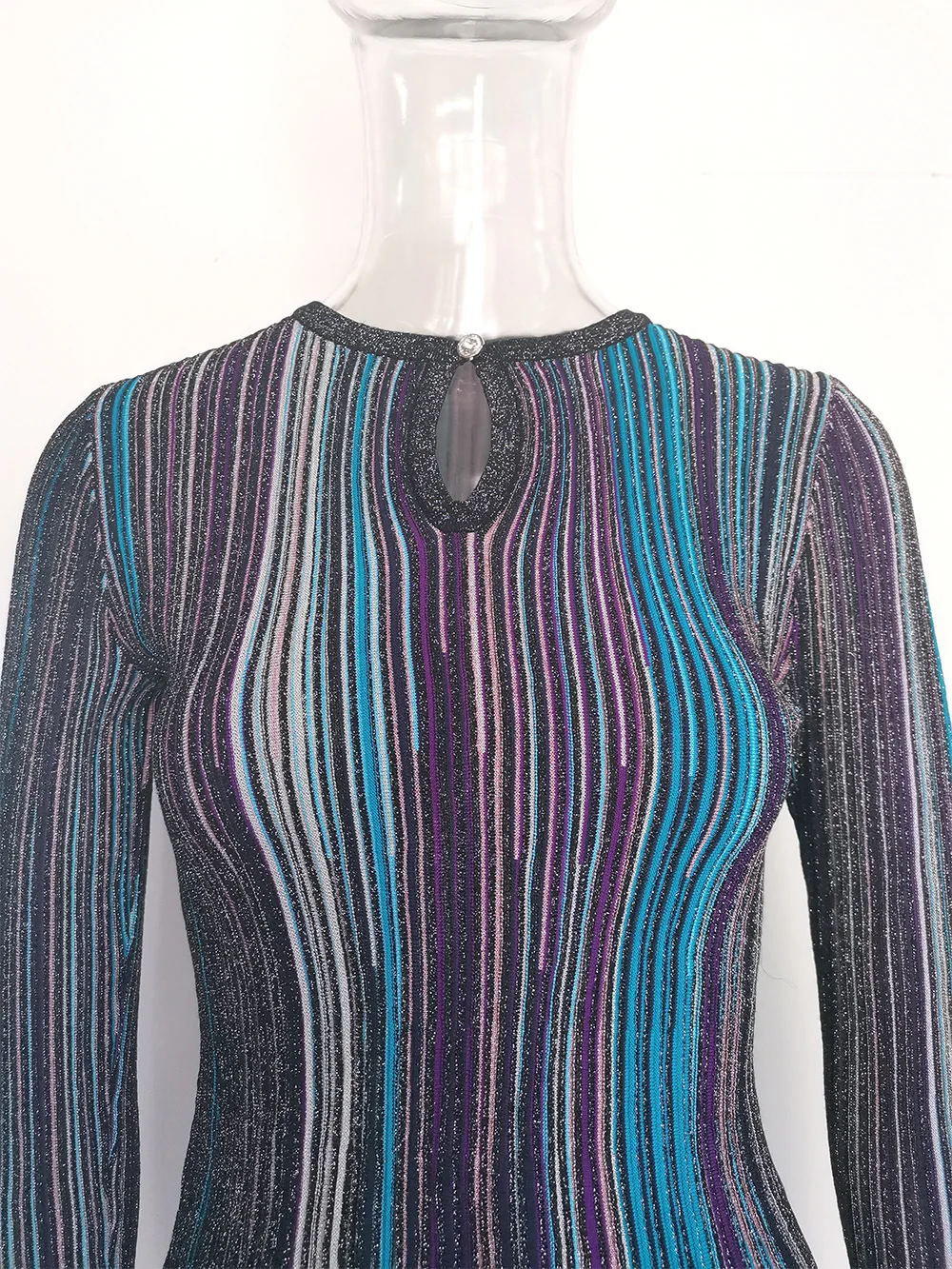 Knitted 2 Piece Set Female Long Sleeve Button Design Multicolour Splicing Pullover Bodycon Skirt Autumn Gentle Chic Suits Sf8365b21a5e04938b84b08e17af70e7cB