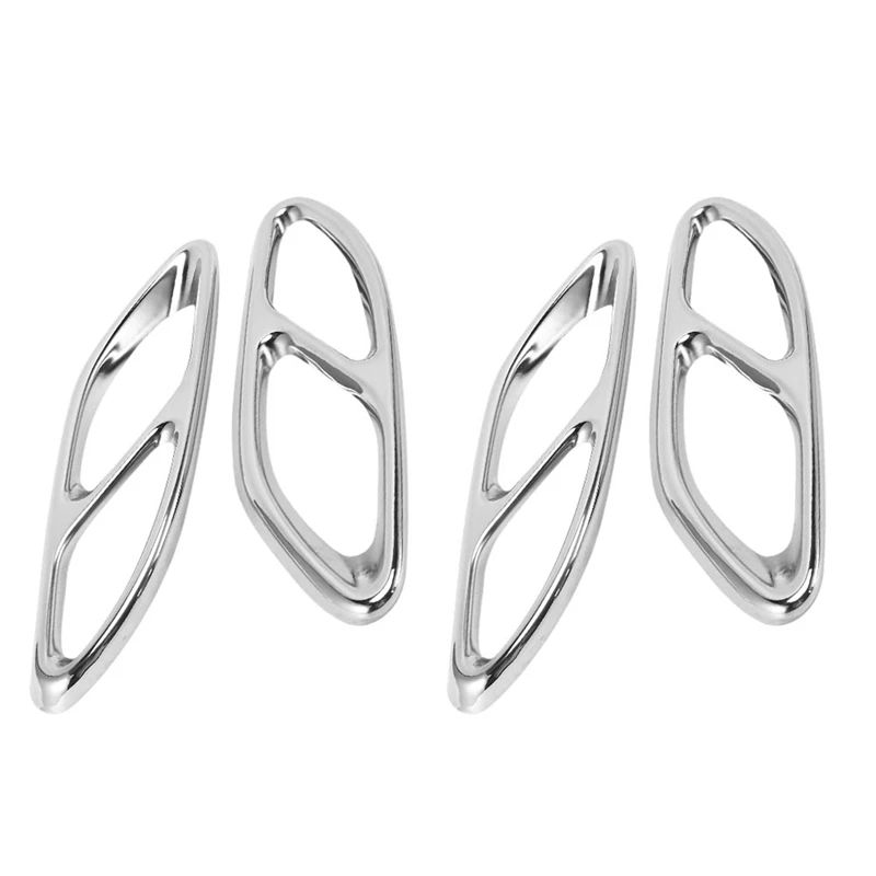 

2X Top Quality For Mercedes Benz GLC A B C Eclass W205 Coupe W213 W176 W246 2016-17 Car AMG Exhaust Cover Trim (Silver)