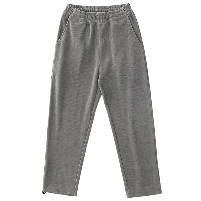 

Вельветовые повседневные штаны мужские японские Ретро ленивые прямые строгие трикотажные брюки на шнуровке осень и зима