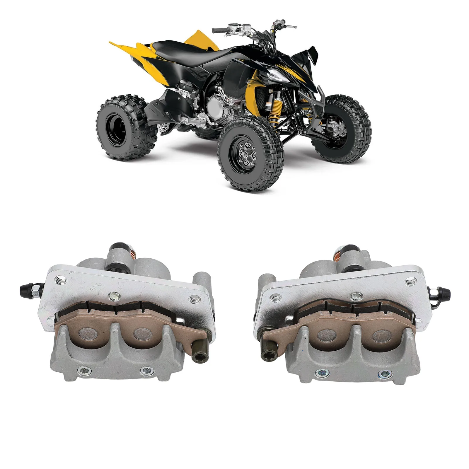 2PCS Front Brake Caliper With Brake Pads Left Right Enhanced Safety S3 2580T 01 0 For YFZ450 YFZ450R YFZ450X 2004‑
