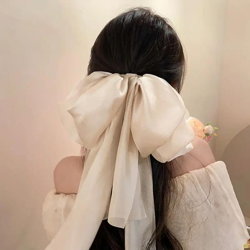Frauen Haar Kralle Clip große Band Bogen Haars pange süße Prinzessin Haar gummi Haar Frühling Clip Haar Tiara Mode niedlichen Bogen Haars pange – Detail 5