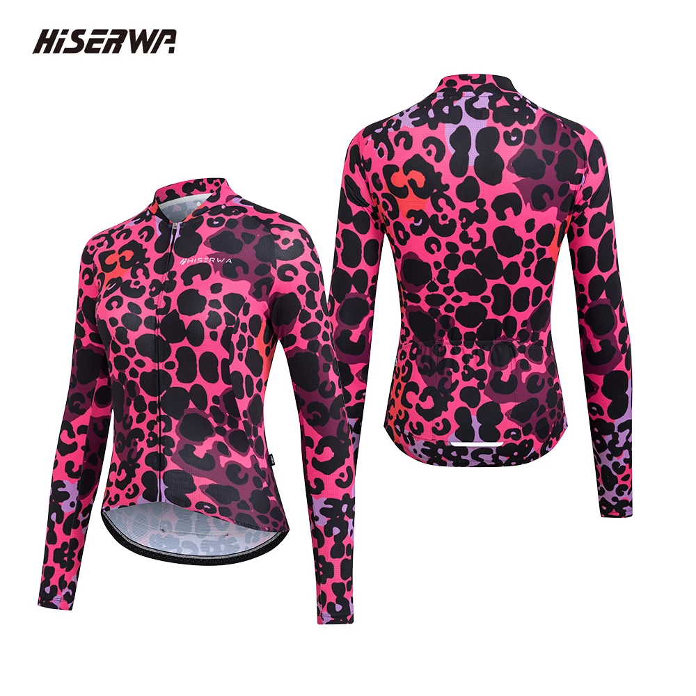 HISERWA Maillot de cyclisme pour femme à manches longues, respirant, séchage rapide, vêtements de cyclisme VTT, maillots de cyclisme sur route avec fermetures éclair YKK -...