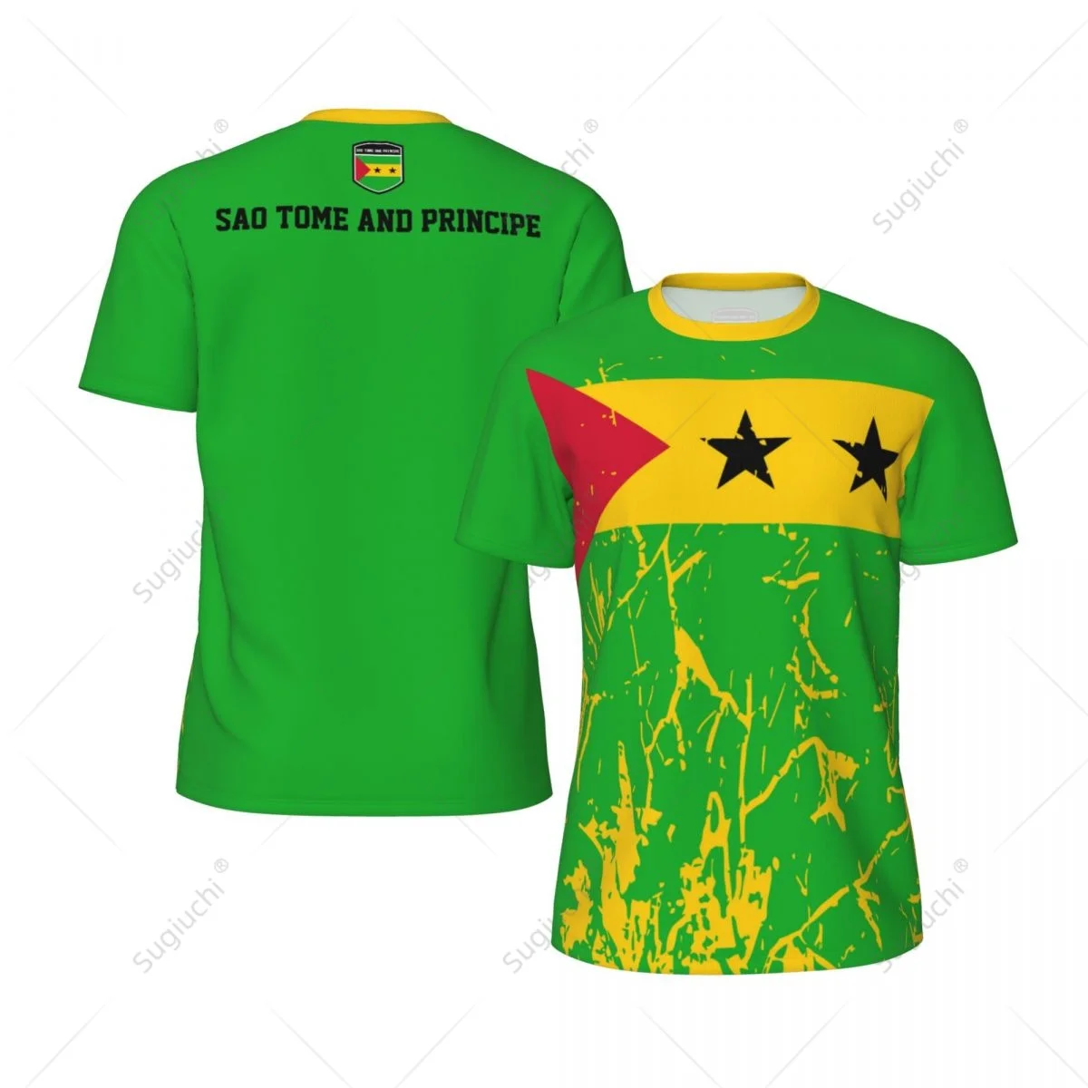 Sao Tome 및 Principe 플래그 그레인 3D 프린트 남성용, 달리기 자전거 축구 테니스 피트니스 티셔츠, 메쉬 티셔츠, 독점 디자인 