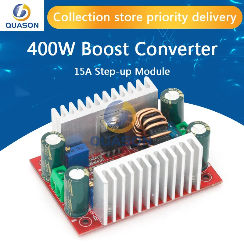 DC 400W 15A Step-up Boost Converter Constant Current Power Supply LED Driver 8.5-50V to 10-60V Voltage Charger Step Up Module