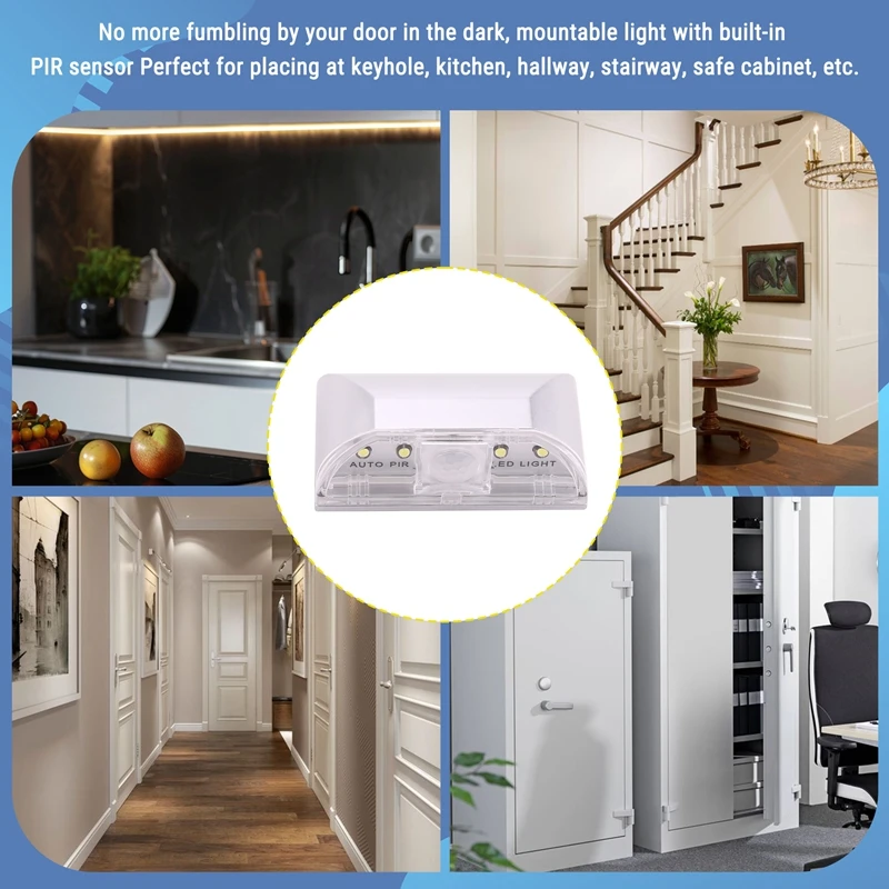 M11K-4 LED Auto PIR Infrared Wireless Door Keyhole Motion Sensor Light Lamp