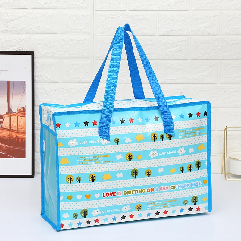 Newest Color Printing Eco Shopping Bag Foldable Reusable Tote Folding Pouch Travel Non-woven Bathroom Storage Bag - Image 4