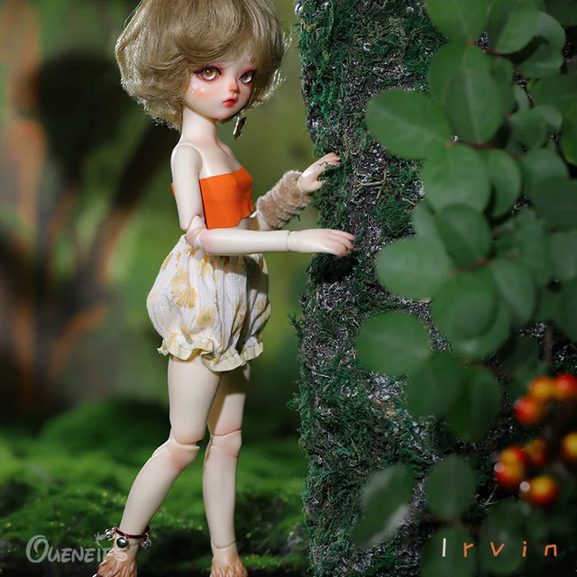 BJD Doll Shuga Fairy Irvin 1/6 Resin Forest Fantasy Deer Feet with Human Slim Body Cute Horn Ball Joited Dolls 3
