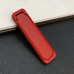 Sleek Metal Foldable Phone Stand with Invisible Adhesive Backing (Red)