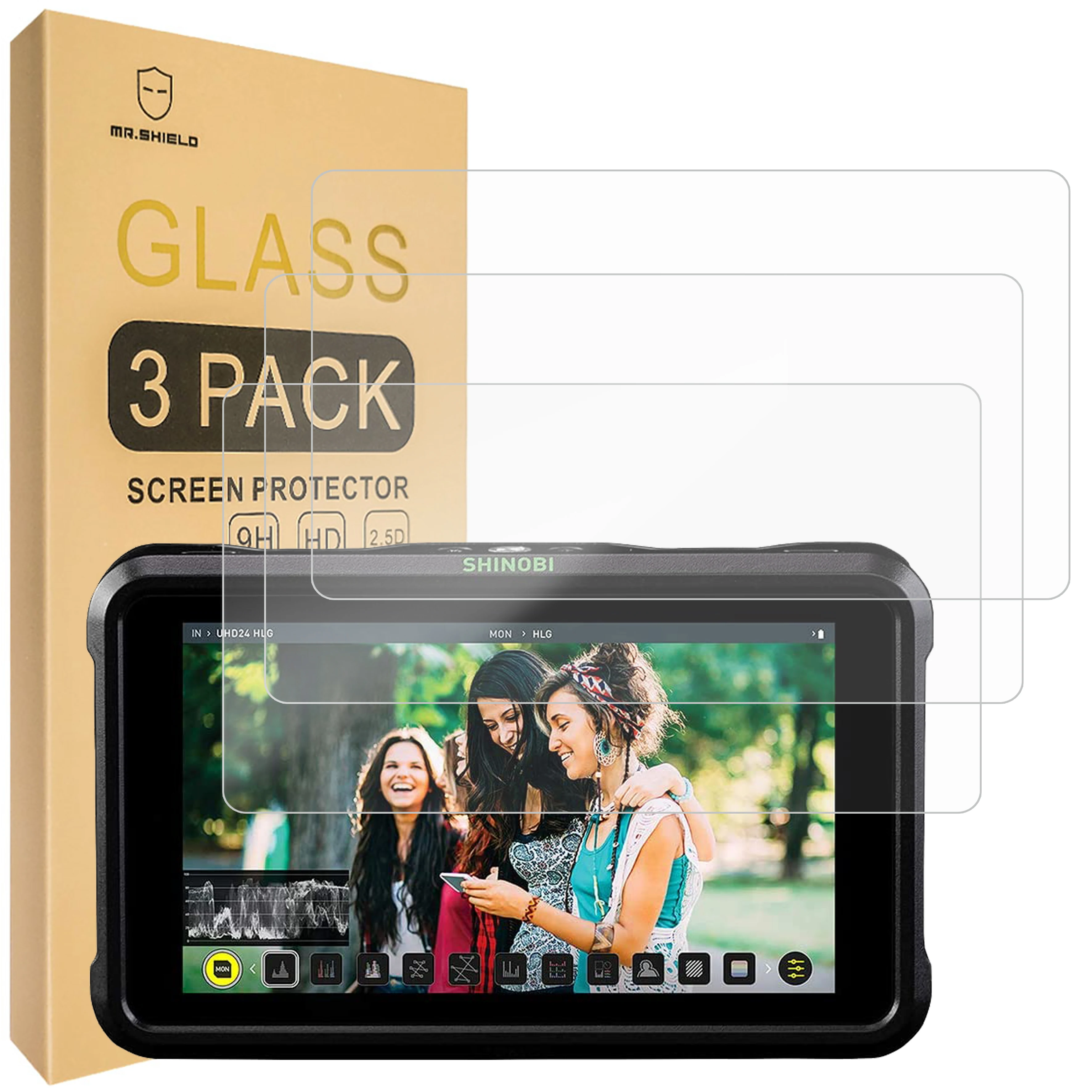 

Mr.Shield [3-Pack] Screen Protector For Atomos Shinobi 5" 5 inch [Tempered Glass] [Japan Glass with 9H Hardness]