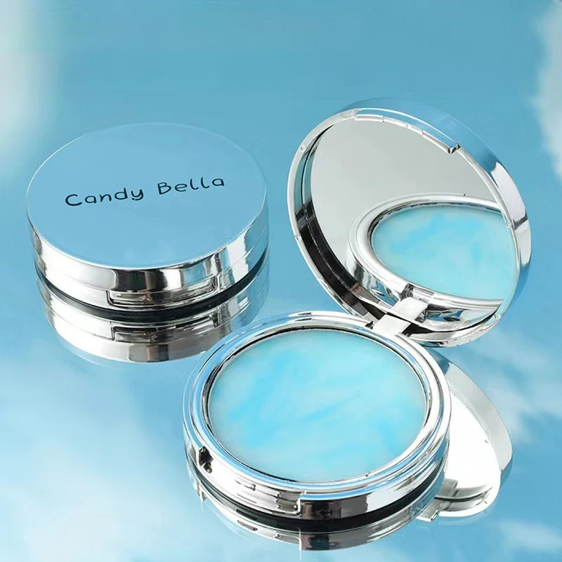 The Blue Sky Oil Control Makeup Powder Cake with Puff Matte Concealer Gel Waterproof Wet and Dry Face Foundation Cosmetics pressed powder foundation setting powder concealer powder face powder compact powder