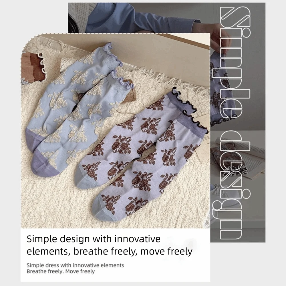 Breathable Cotton Polyester Mid Tube Socks for Women