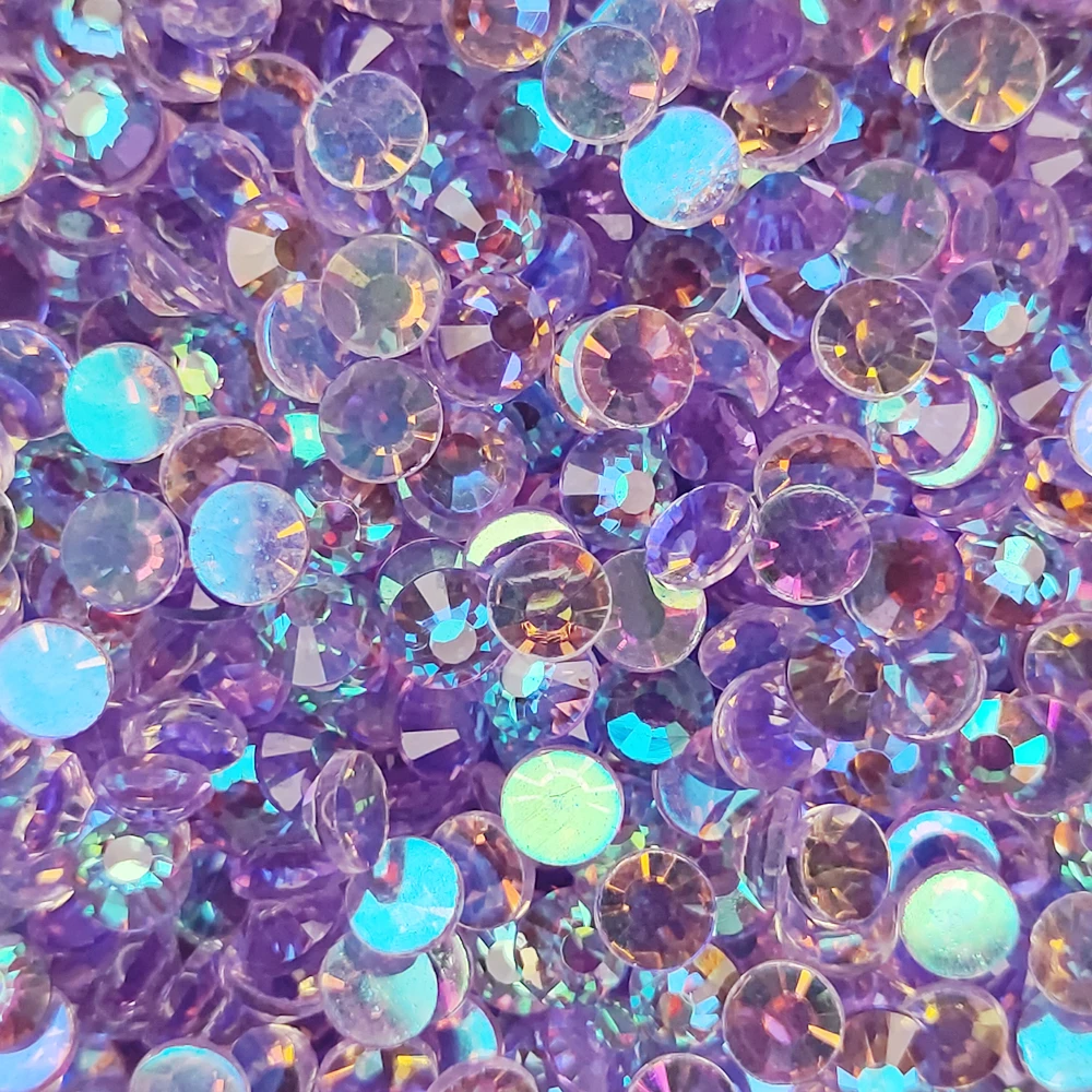 Flatback Aurora Purple Glass Rhinestones - Foiled Flatback