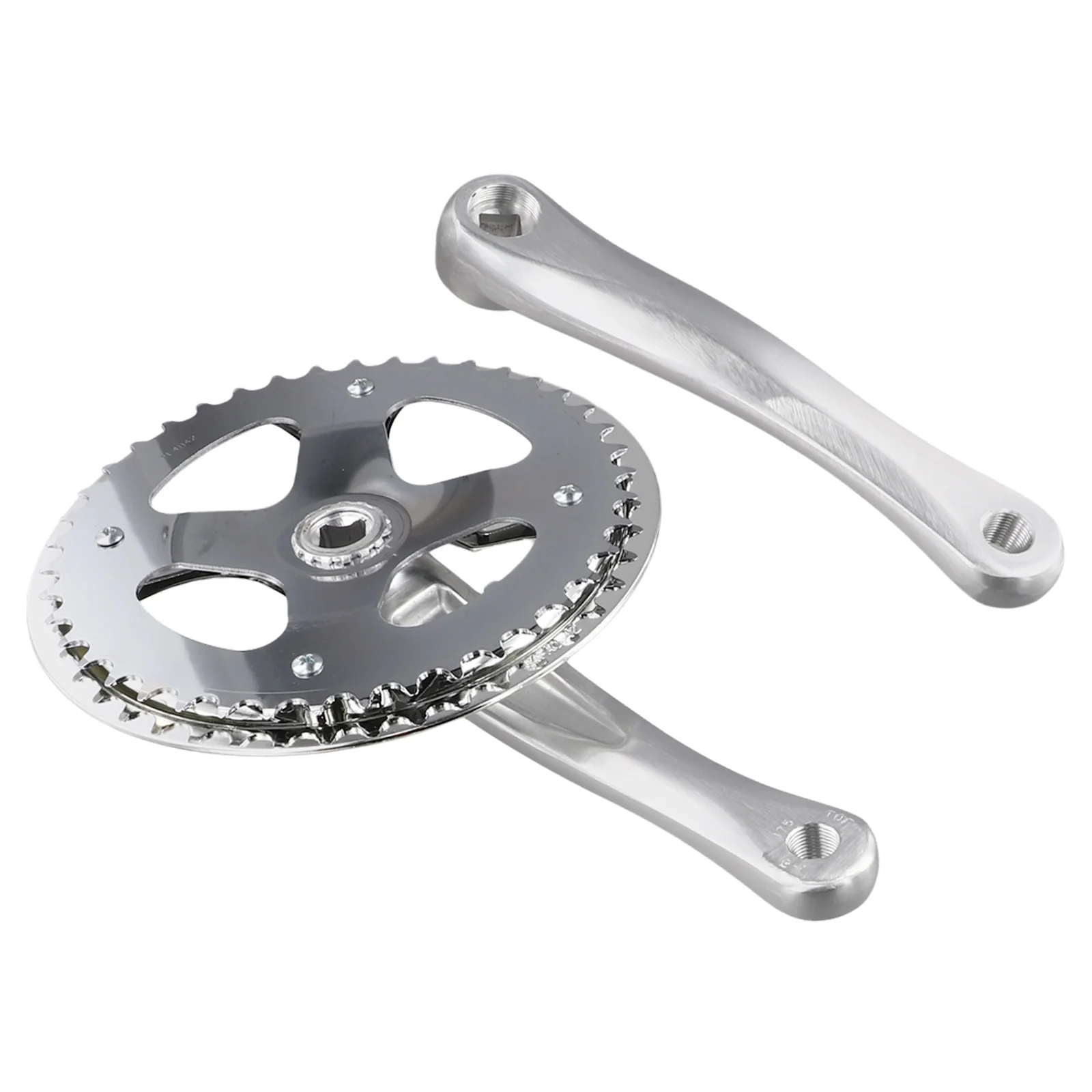 Chainset Crank Crankset Alloy Bicycle Chainwheel Easy To Use Fixie Fixie Road Replacement. Silver Single Speed