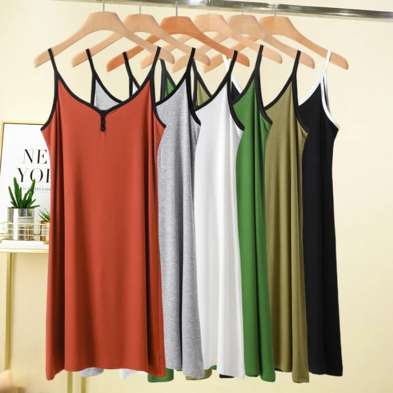 Spring/Summer 2024 New Women's Nightdress Slip dress Cotton Sling Nightdress Ladies Thin Dress Home Dress Dress For Women