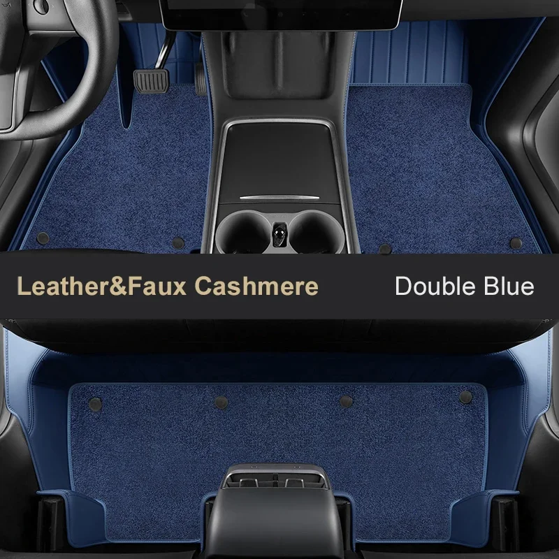 For Tesla Model 3 Fit Car Accessories Floor Mat Interior ECO Material Genuine Leather for Front and Rear Seat
