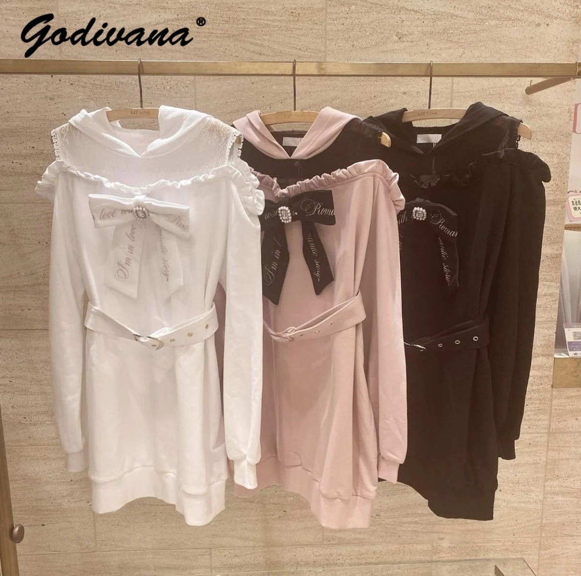 Sweet Girl Sweatshirt Dress Japanese Liz Autumn New Hooded