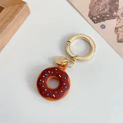 Colorful AirTag Necklace for Kids with Protective Donut Holder and Lanyard (Brown)