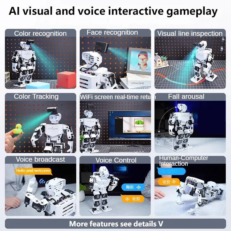 토니봇 17 DOF 휴머노이드 로봇 교육용 아두이노 파이썬 스크래치 프로그래밍 키트 걷기 춤 체조 휴머노이드 로봇