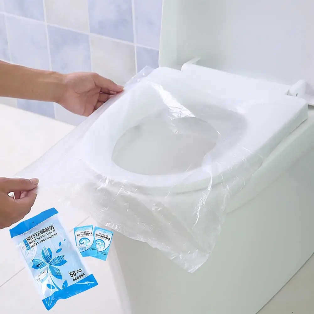 50Pcs/Set Great WC Pad Widely Applied Hygienic Toilet Mat Travel Disposable Toilet Seat Pad for Home Seat Cover