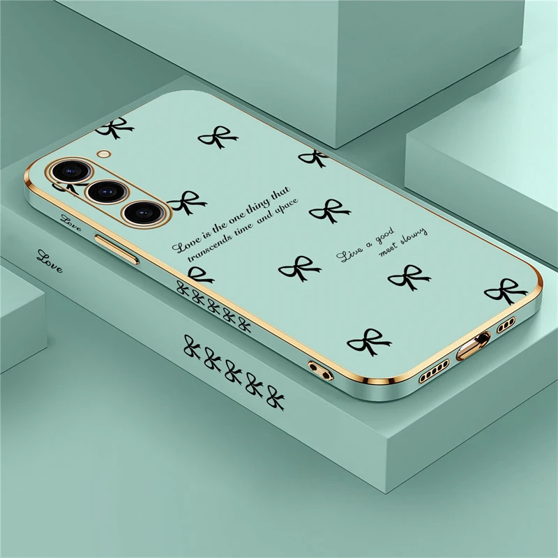 Elegant Bow Knot Plating Silicone Shockproof Phone Case