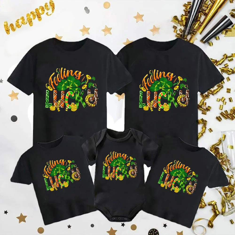 1pcs Saint Patrick’s Day Family Look Outfits Clothing Gift Clothes St. Patrick's Day T Shirt Short Sleeve Boy Girl Clothes 4