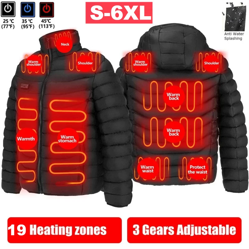 19 Areas Heated Jacket Men Electric Heating Jackets Heated Coat