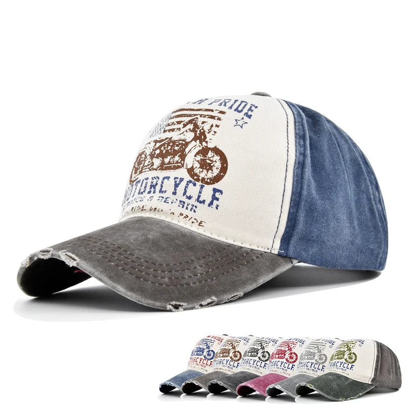 Hip Hop Hats for Women Men Motorcycle Graffiti Baseball Cap Wash Cotton Snapback Caps Summer Sun Hats Dad Hat Casquette Gorras