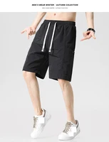 For 2025 Summer 100% Nylon Breathe Shorts Men Casual Elastic Waist Men Quick Dry Fitness Jogging Beach Black Fahion Shorts 2