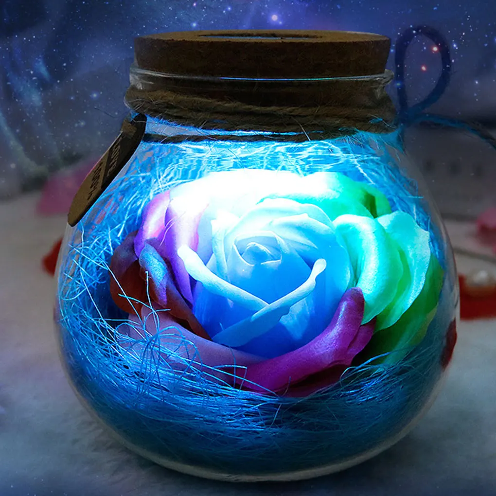 

Long-lasting Durability Home Decor LED Mood Light With Preserved Real Roses Realistic Appearance