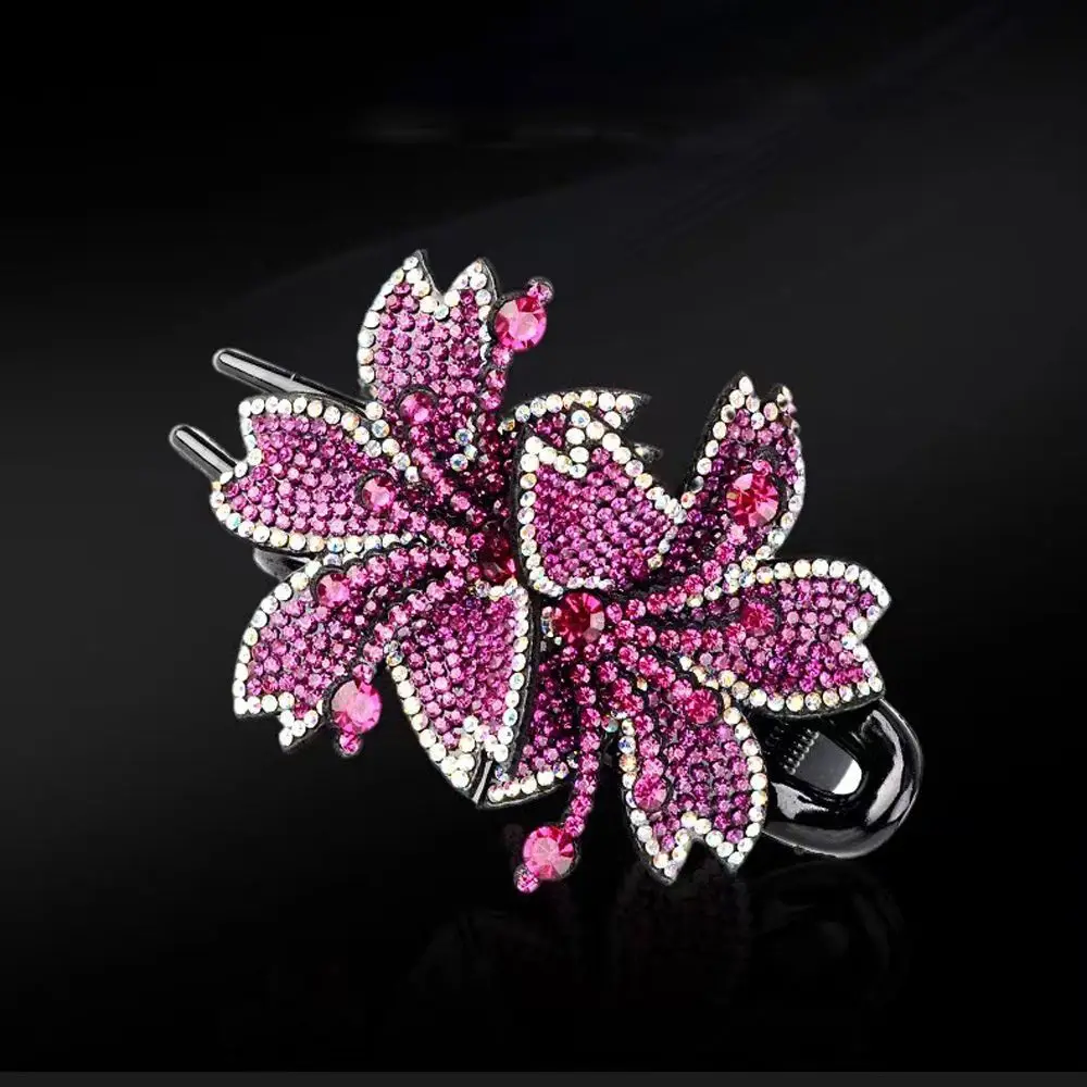 

Vintage Retro Elegant Large Gift Back Of Head Korean Style Hair Clip Flower Hair Claw Female Hairpin Rhinestone Duckbill Clip