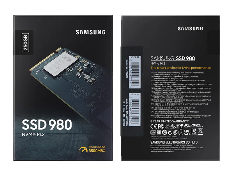 SAMSUNG SSD NVMe M2 PCIe 3.0 Solid State Drive 250GB 500GB Original ssd 1TB M.2 980 HD Hard Disk Up to 3500Mb/s Gen 3.0x4