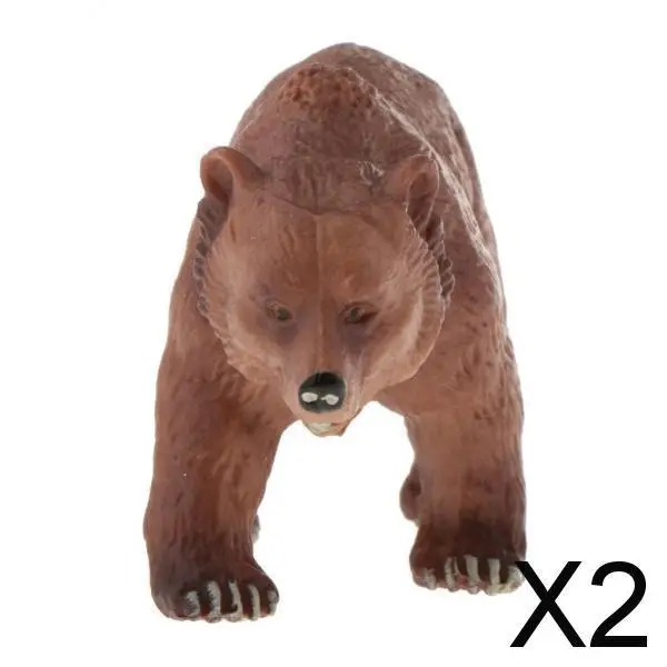 

2xSimulation Animal Model Kids Educational Toys brown bear PL127-080