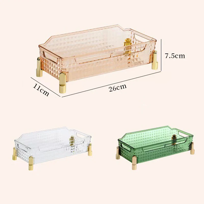 Makeup Organizer Box, Home Desktop Perfume Holder, Cosmetic Skincare Lipsticks Brushes Cotton Pads Jewelry Storage Container 6